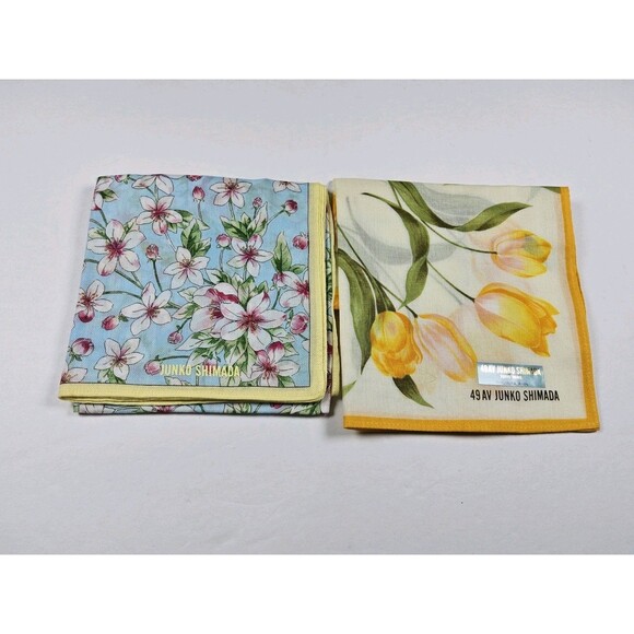 Junko Shimada Lot Of 2 Handkerchief Neckerchief Bandana Scarf - Picture 1 of 3